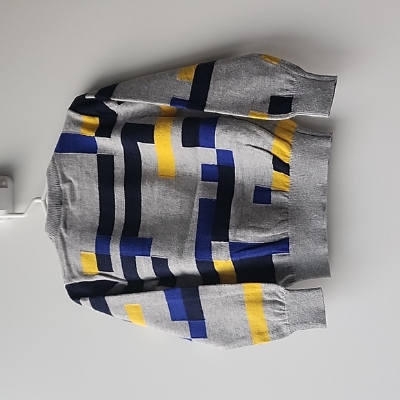 Paul Smith Intarsia Geometric Pattern Cotton Cashmere Blend Knit Sweater - Picture 5 of 7